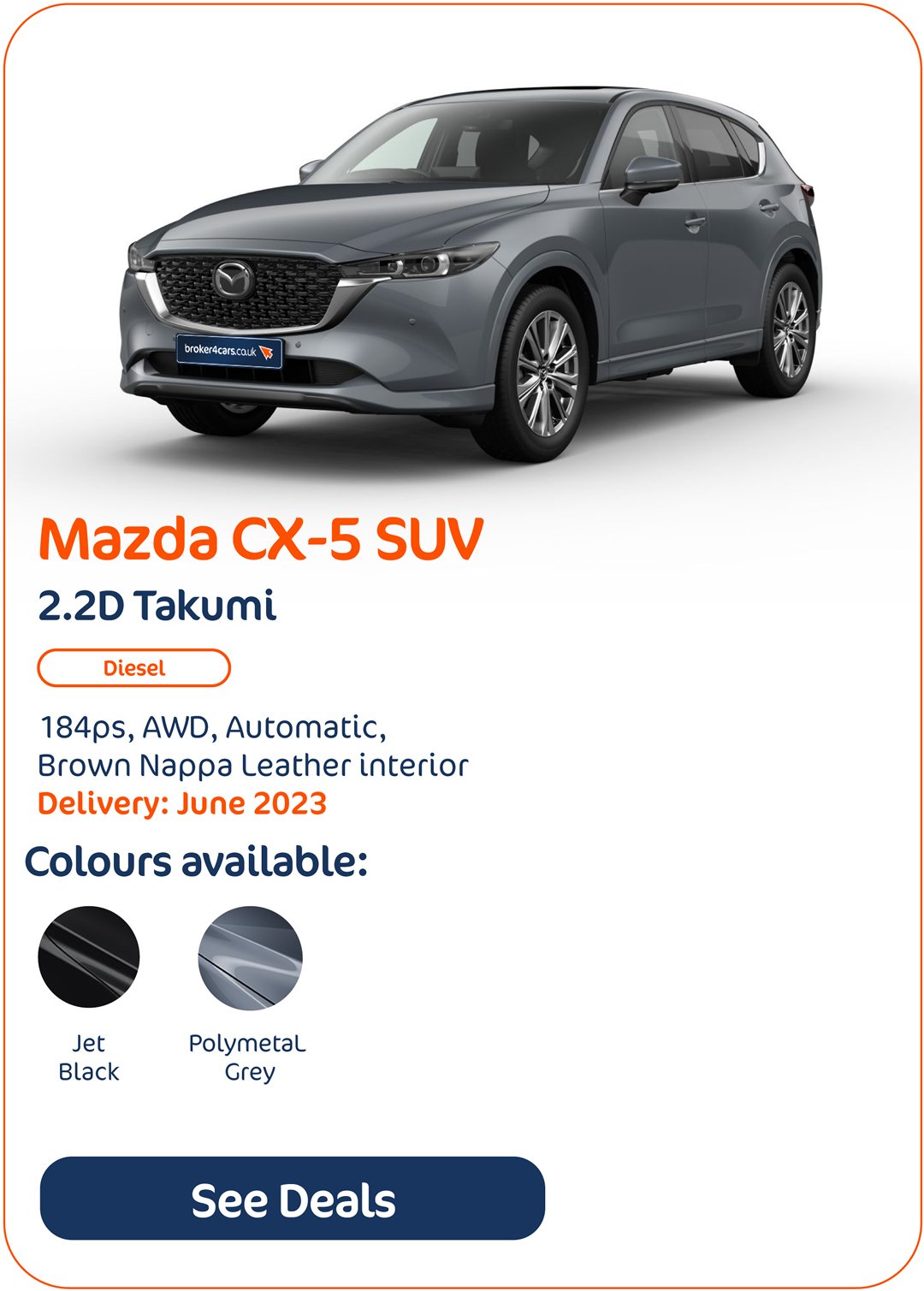 Mazda CX-5 SUV 2.2D Takumi - Click to Enquire